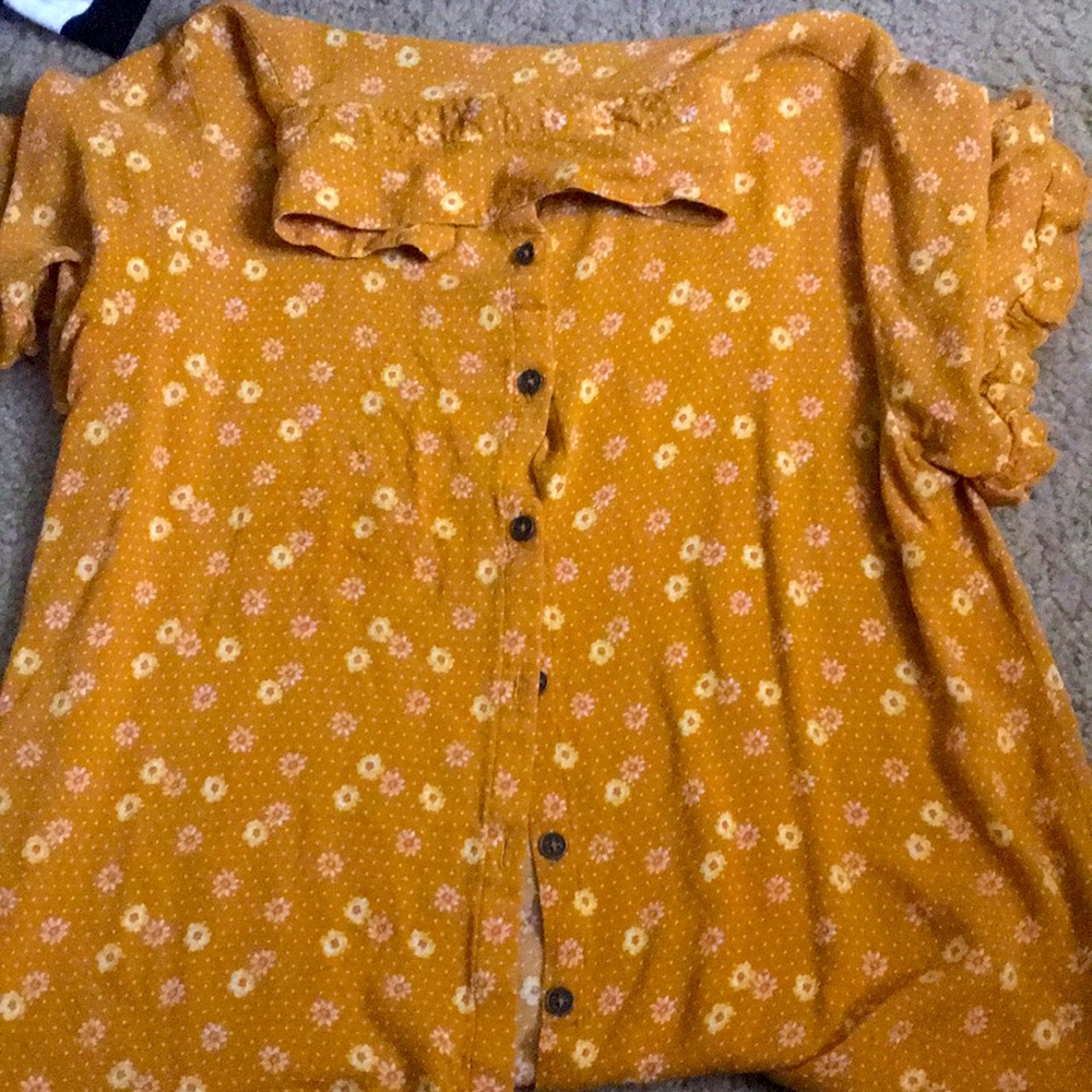 Bright yellow shirt
